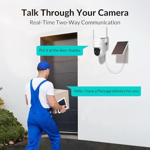 NETVUE Outdoor Wireless Solar Security Camera for Home Security,2K 3MP Surveillance with 360° View, AI Motion Detection, Spotlight Siren, Color Night Vision, Two-Way Audio, Waterproof 4