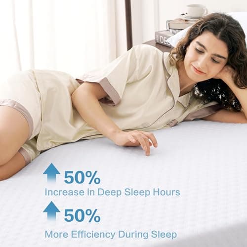 BEDHOURS 3 Inch Gel Memory Foam Mattress Topper King Size, Ventilated Mattress Pad for Pressure Relief, Cooling Soft Bed Topper with Removable Cover (White, King) 7
