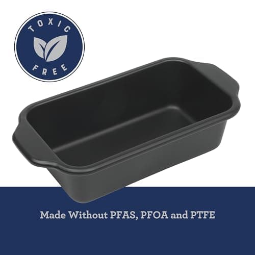 Oster Teston 9 x 5 Inch Loaf Pan, Nonstick Carbon Steel Bread Baking Pan, Matte Black, PFAS-Free, Oven-Safe, Easy Release Bakeware 4