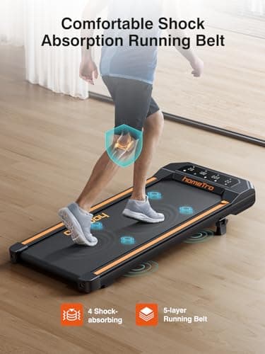 Walking Pad with 7% Incline,2.5HP Compact Treadmill for Home/Office,0.5-5 MPH Portable Under Desk Treadmills 300lbs Capacity for Jogging/Running,with LED Display/APP&Remote Control,Assembly Free 8