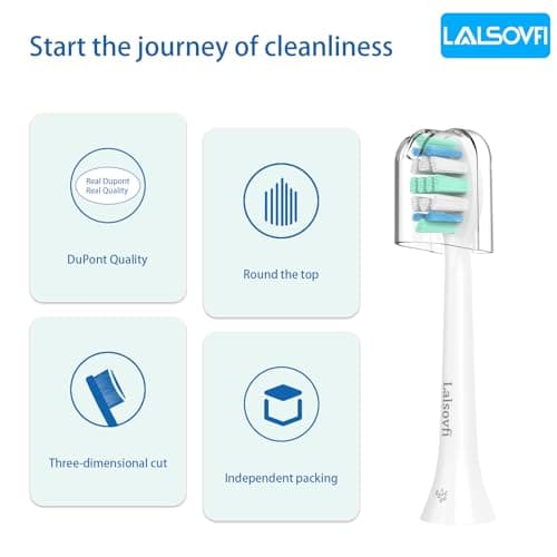 Lalsovfi Toothbrush Replacement Heads Compatible with Philips Sonicare and More Click-on Handles 12 Pack 5