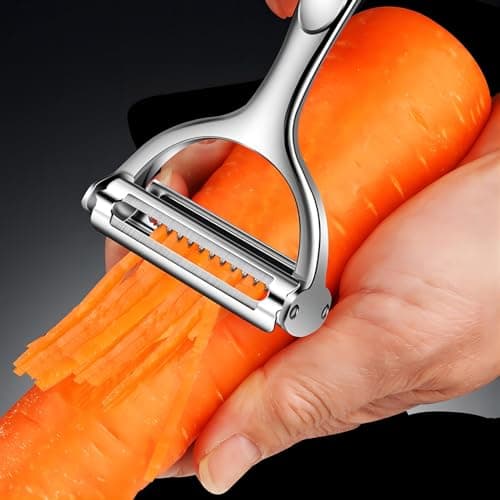 GREATLINK Stainless Steel Dual Blade Vegetable Peeler for Kitchen -Commercial Grade Julienne Cutter, Slicer, Shredder, Scraper -for Carrot Potato Melon Vegetable Fruit -with Sharp Blade, Good Durable 7