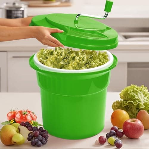 Wutfly 5 Gallon Commercial Salad Spinner and Dryer, Large Manual Vegetable Washer & Greens Dryer with Drain Tube, Heavy-Duty & FDA Listed for Restaurant, Home, Farm Use 6