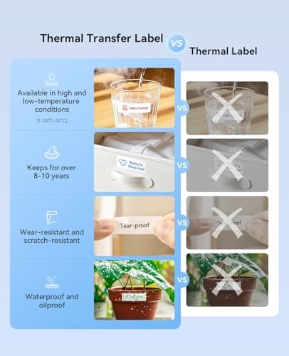 NIIMBOT N1 Label Maker with Tape, Portable Bluetooth Label Printer Support Color Ribbon Printing, Mini Sticker Labeler Rechargeable for Home Office Small Business Outdoor Storage, White 5