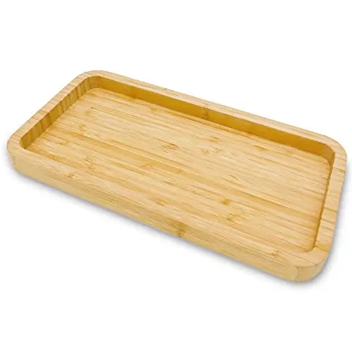 Bamboo Vanity Bathroom Tray for Counter, Bamboo Tray for Bathroom, Toilet Tank, Perfume 11.8L x 5.9W x 0.8H inch (Bamboo)