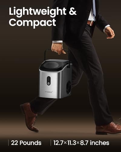 VIVIDMOO Nugget Ice Maker Countertop, 34lbs/24H Pebble Ice Machine, Self-Cleaning Sonic Ice Maker with Basket & Scoop, Compact Pellet Ice Maker for Home/Office/Kitchen/RV/Party, Stainless Steel 8