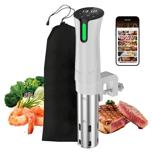 5G WIFI Sous Vide Machine|1100 Watts Sous Vide-Precision Cooker with Bag, Recipes| Thermal Immersion Circulator, Fast Heating with Accurate Temperature and Timer, LED Touch Screen/APP Control,White