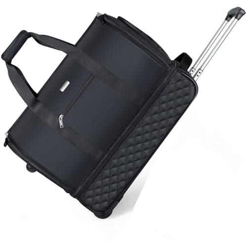 Rolling Garment Bag for Travel, Expandable Duffel Bag with Wheels & Shoes Compartment, Carry on Suit Luggage Bag with Trolley for Business Trip