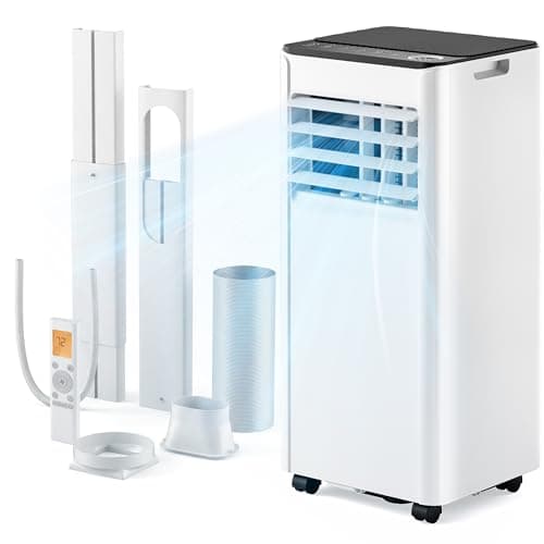 EUHOMY 8,000 BTU Portable Air Conditioners, 4-in-1 Portable AC Unit Up to 350 Sq.Ft, 4 Modes Room AC with Cool, Fan, Dehumidifier, Remote, 24H Timer, Installation Kit, Bedroom, Office, Apartments