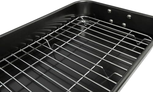 Roasting Pan with Rack - 15 Inch Carbon Steel Roaster Pan for Oven - Large Roaster Pot with Handle for Turkey Chicken Meat & Vegetables 6