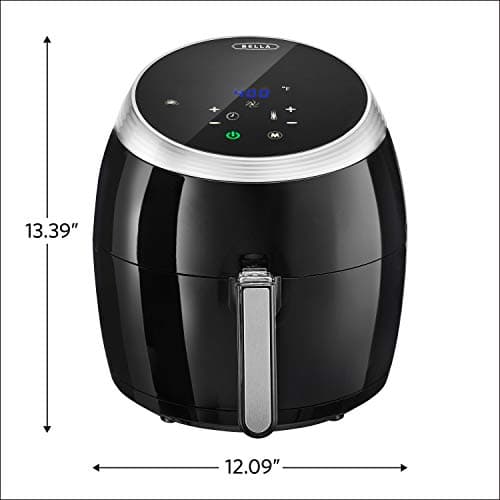 BELLA (14679) 5.3 Quart Air Convection Fryer, Black, black 5.3qt 9