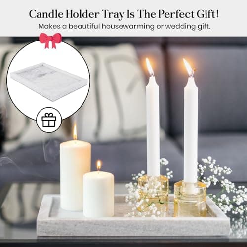 KAIHOMZ Premium White Marble Tray for Bathroom Countertop – Marble Vanity Tray for Bathroom and Kitchen | Rectangular Bathroom Counter Tray for Organizing Accessories 9