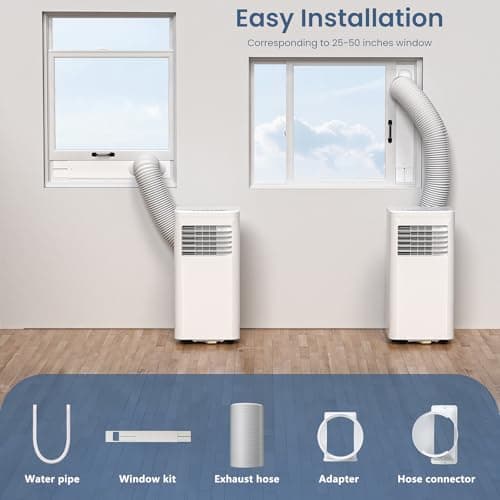 ZAFRO Portable Air Conditioners, 10000 BTU, 3 in 1 Portable AC Unit with Window Kits, Fan & Dehumidifier Modes, Cools up to 450 Sq.Ft, LED Display/Remote Control, 24H Timer for Living Room, Bedroom 7