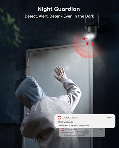 COOAU Solar Security Cameras Wireless Outdoor – Low-Light Rechargeable​​, Easy to Install, 2K 360° Camera for Home Security, Surveillance Cam with AI Smart Detection, Color Night Vision, IP66, Alexa 7