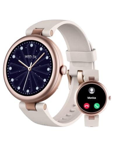 Smart Watches for Women, Round Bluetooth Call Smartwatch for iPhone Android Phones, Waterproof Fitness Tracker Watch with Heart Rate Monitor Sleep Tracker 100+Sports, Stylish Gifts for Women Starlight