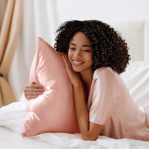BEDELITE Satin Pillowcase for Hair and Skin, Super Soft and Cooling Similar to Silk Pillow Cases 2 Pack with Envelope Closure, Gift for Women Men(20"x26" Standard Size, Coral) 6