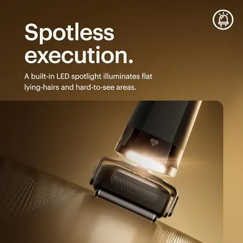 MANSCAPED® The Chairman™ PRO Men’s Electric Foil Face Shaver - Two Interchangeable Blade Heads, SkinSafe® Four-Blade Foil & Stubble Trimmer, USB-C Wireless Compatible Charging, Gentle on Neck 6