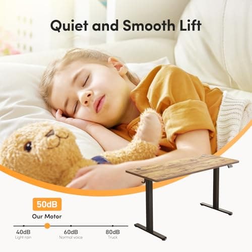 FEZIBO Electric Standing Desk Adjustable Height, 48 x 24 Inch Sit and Stand Desk, Home Office Desk, Ergonomic Workstation Computer Desk, Rustic Brown 5