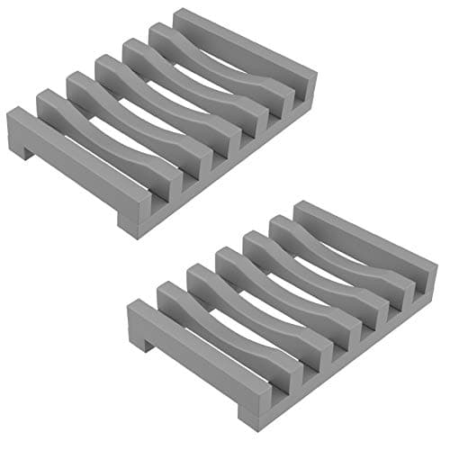 2Pcs Soap Dish Holder, Non-Slip Bathroom Accessories Silicone Soap Case Saver, Sink Deck Bathtub Shower Dish Soap Drainer, Silicone Holder for Soap, Sponges, Scrubber (Grey)