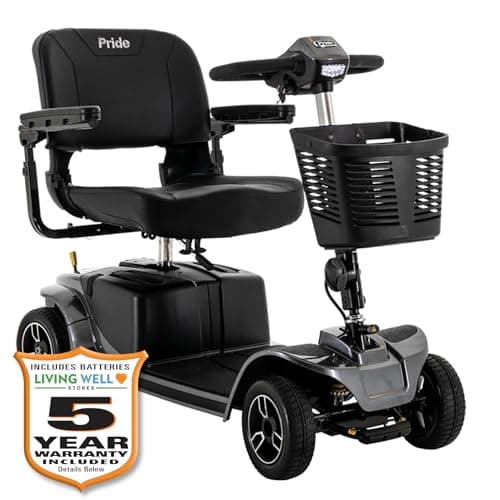 Pride Revo 2.0 4-Wheel Mobility Scooter, 400 Lbs. Weight Capacity, Comfort-Trac Suspension, with 5-Year Extended Warr (Grey)