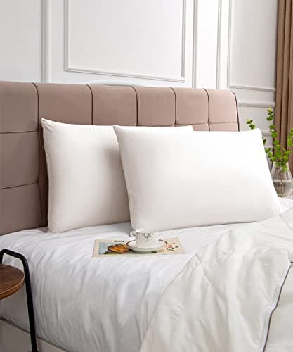 Warmstar Cotton Pillow Cases Standard Size Set of 2, 600 Thread Count Pillowcases 20x26 Inches, Soft Long Staple Cotton Pillowcases Breathable with Envelope Closure,White 6