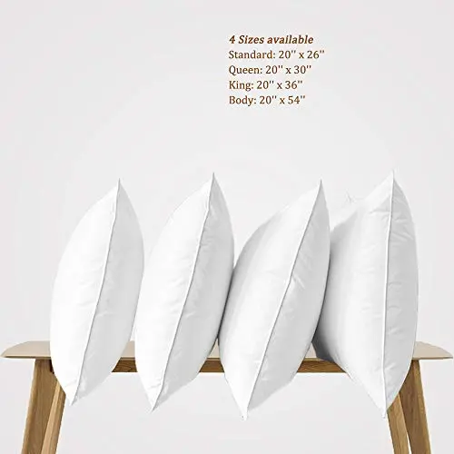 Precoco King Pillow Cases Set of 2 | 100% Cotton White Pillowcases King Size with 600 Threads | Stable Pillow Covers with Zipper Hidden for Hotel Quality, 20x36 7