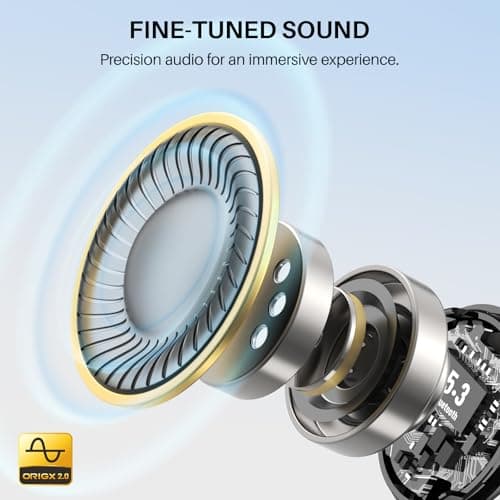 TOZO T6 Wireless Earbuds Bluetooth 5.3 Headphones, Ergonomic Design in Ear Headset, 50Hrs Playtime with Wireless Charging Case, APP EQ Customisable, IPX8 Waterproof 5