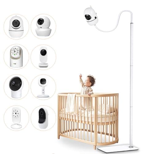 69" Adjustable Height Floor Stand for Hello Baby Monitor, Gooseneck Swivel Holder Mount with Stable Base for HelloBaby,Nanit Pro,Owlet, Motorola,VAVA,1/4 Thread Connection, Universal Monitor Mount