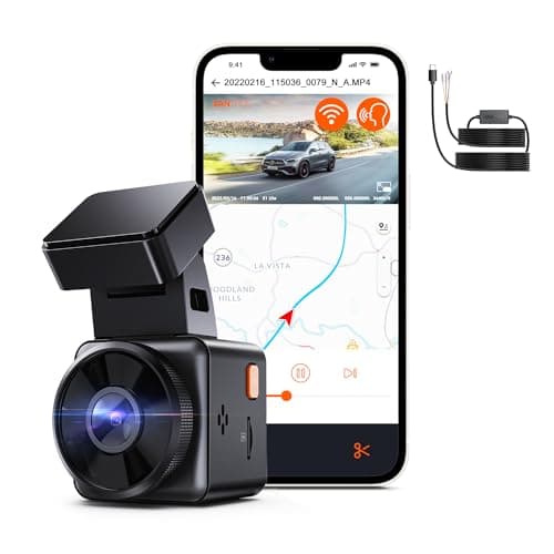 【Bundle: Vantrue E1 Lite 1080P WiFi Mini Dash Cam + Type C USB Hardwire Kit】Vantrue E1 Lite 1080P WiFi Mini Dash Cam with GPS and Speed, Free App, Voice Control Detachable Dash Camera,24H Parking Mode