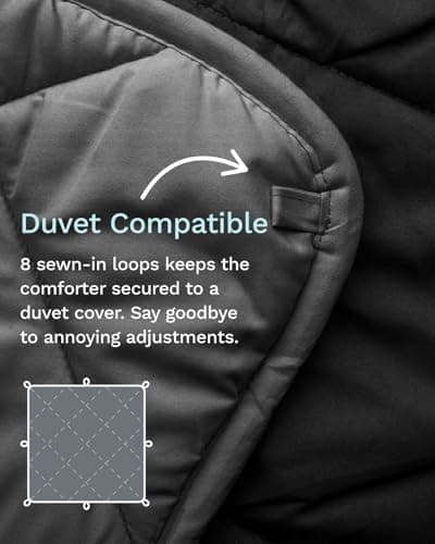 ViscoSoft Essentials Reversible Down Alternative Quilted Comforter with Corner Tabs–All-Season, Plush Microfiber Fill, Machine Washable (Black/Gray, Full) 6