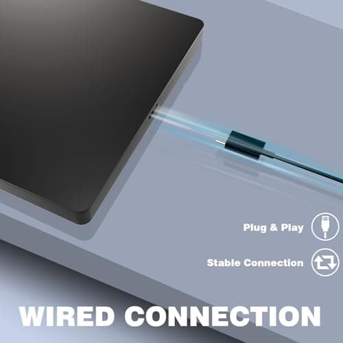 Doohoeek Wired Trackpad Muti-Touch, Upgraded Matte Glass Metal Touchpad with High Precision Portable USB Mouse Pad for Windows 7/10/11 Laptop Notebook PC Computer, Black 5