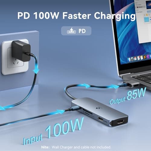 Docking Station for MacBook Pro Air, LIONWEI USB C Docking Station Dual Monitor, Dual HDMI Adapter Hub for Mac MacBook Pro with 2 HDMI, 3 USB 3.0, SD TF Card Reader and 100W PD USB C Charging Port 6