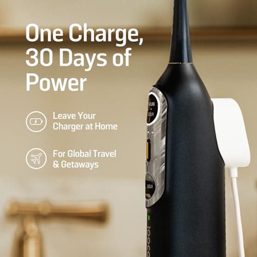 Soocas NEOS II Ultra – Electric Toothbrush with Water Flosser Combo, 3-in-1: Flosses, Vibrates and Oscillates, Flossing Toothbrush for Adults, Cordless Water Flosser for Travel, Midnight Blue 8