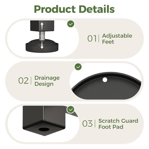 Bamworld Tall Plant Stand Indoor Outdoor, Corner Metal Flower Pot Stands for Multiple Plants, 4 Tier Heavy Duty Plant Shelf for Patio Garden Balcony Living Room Bedroom(Patent Design) 6