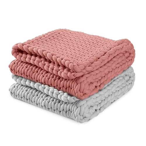 Vellux Weighted Throw Blanket, 9lbs - Full Size - Chunky Knit Blanket - Soft & Breathable - Home Decor Cozy Blanket for Couch, Sofa and Bed – Grey 7