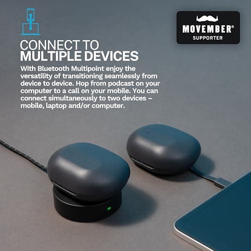 JLab JBuds Sport ANC 4 True Wireless Bluetooth Earbuds + Charging Case, Graphite, Swipe + Touch Controls, Hybrid Active Noise Cancelation, Multipoint Connect, Customized Settings App 5