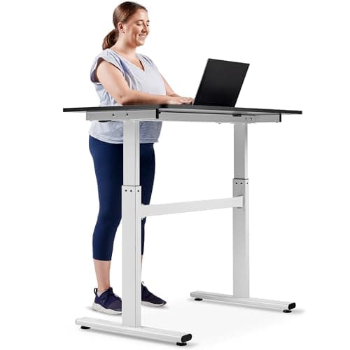 Sunny Health & Fitness Multi-Purpose Air-Drive Adjustable Standing Desk, Pneumatic Air Lifting, Electricity-Free, Scratch-Resistant Surface with up to 47.2" Height, Treadmill Compatible SF-A023001 7