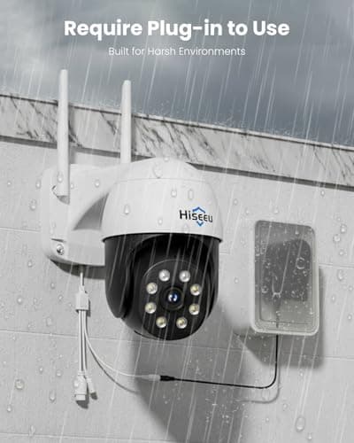 Hiseeu 4K 8MP Security Camera Outdoor, Wireless Home Security Camera with Pan & Tilt, WiFi Pro 2.4/5GHz, Auto Tracking, Color Night Vision, Two Way Audio, IP66, Plug in, No Subscription 8