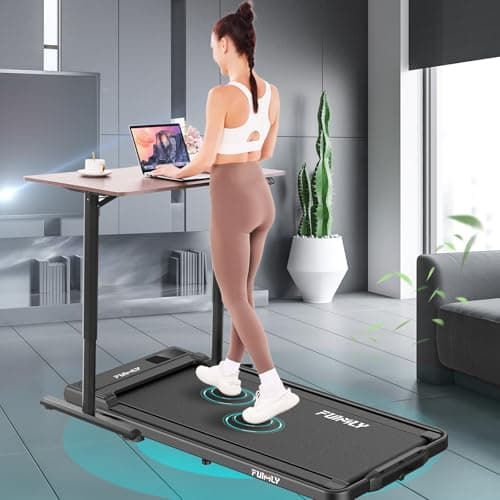 FUNMILY Walking Pad Treadmill with Incline and Handle Bar, 2.5HP Foldable Under Desk Treadmill with Handles, Folding Treadmills for Home Small, Portable 4 in 1 Electric Running Machine, 300lb Capacity 7