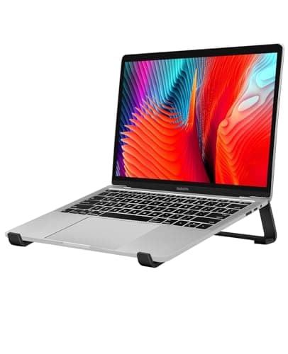 Thibault Aluminum Laptop Stand for Desk - Cooling Ergonomic Design - Fits MacBook Air Pro/DELL/HP/Lenovo/ThinkPad/Alienware - 13/14/15.6/16 -Easy Assembly- Ventilated Laptop Stand for Optimal Airflow