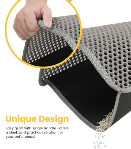 Conlun Cat Litter Mat 23"x17", Double Layer Urine & Waterproof Trapping Mat for Kitty Litter Box, Easy to Clean, Non-Slip, Scatter Control Cat Matt for Floor, Gray 6