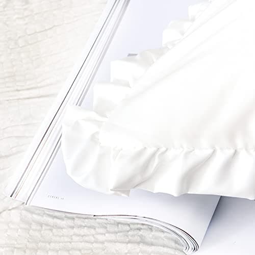 White Cotton Microfiber Envelope Pillowcase Set of 2 Standard Size Ruffle Pillow Covers 26"x20" for Bed Bedding Decoration Home Paris Decor 9