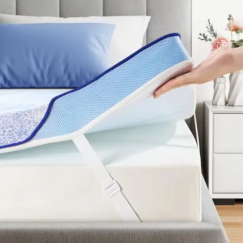 PERLECARE Firm Mattress Topper Queen- 3 Inch Memory Foam Bed Topper for Pressure Relief, Mattress Pad with Cooling Bamboo Cover, Removable & Washable, CertiPUR-US & Oeko-Tex Certified