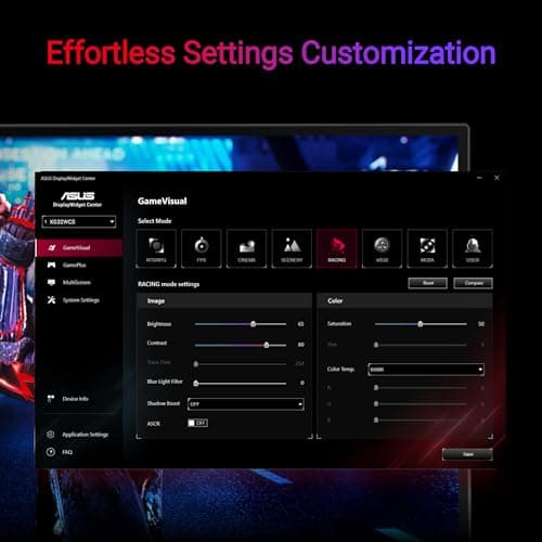ASUS ROG Strix 32” 1440P USB-C Curved HDR Gaming Monitor (XG32WCS) - QHD, 180Hz, 1ms, Fast VA, Extreme Low Motion Blur Sync, FreeSync, DisplayWidget, Tripod Socket, AI Technology, 3 yr Warranty 7