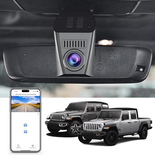 Mangoal 4K Dash Cam Custom Fit for Jeep Gladiator JT 2018 2019 2020 2021 2022 2023 & Wrangler JL 2018-2023 etc,Integrated OEM Look, UHD 2160P, App & WiFi,64GB Card
