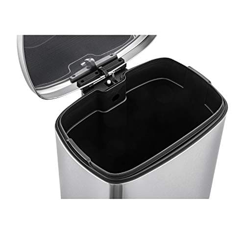 QUALIAZERO 50L/13Gal Heavy Duty Hands-Free Stainless Steel Commercial/Kitchen Step Trash Can, Fingerprint-Resistant Soft Close Lid Trashcan, 50L / 13 GAL 6