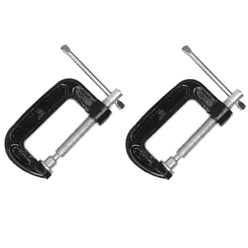 2 Inch C-Clamp Set, Heavy Duty Steel C Clamp Industrial Strength C Clamps for Woodworking, Welding, and Building (2Pcs)