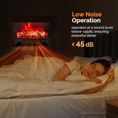 ROVSUN 23'' Electric Fireplace Insert w/Remote & WiFi Control, Faux Fireplace Logs w/Timer, Overheat Protection, Adjustable Flame and Brightness, CSA Listed for Home Living Room Bedroom, 1400W 5