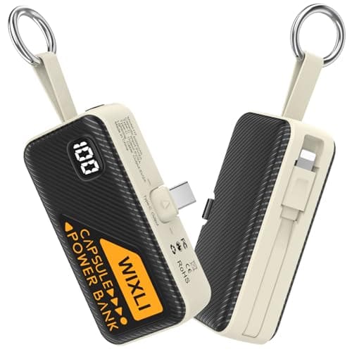 WIXLI Portable Charger for iPhone 15 16 Power Bank, 5000mAh USB-C Portable Phone Charger with iOS Cable, Mini Battery Pack for iPhone 16 Pro/16 Plus/16 Promax/Android Phone/Samsung/Moto/LG etc