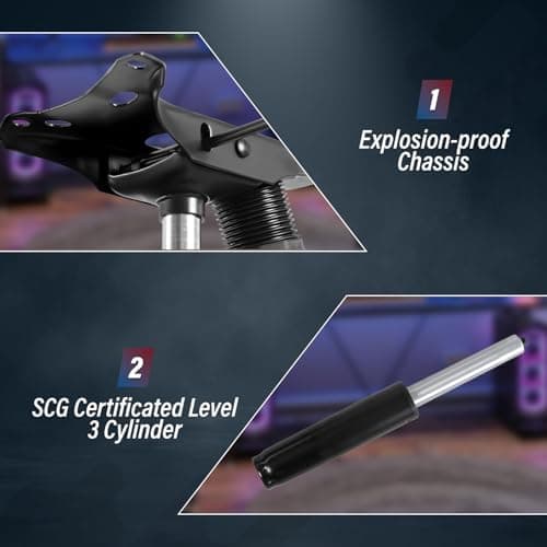 Ruesleag Computer Gaming Chair Office Ergonomic PC Chair Racing Writing Working High-Back Chair w/Lumbar Support Swivel Executive Desk Chairs for Adults,Black 5